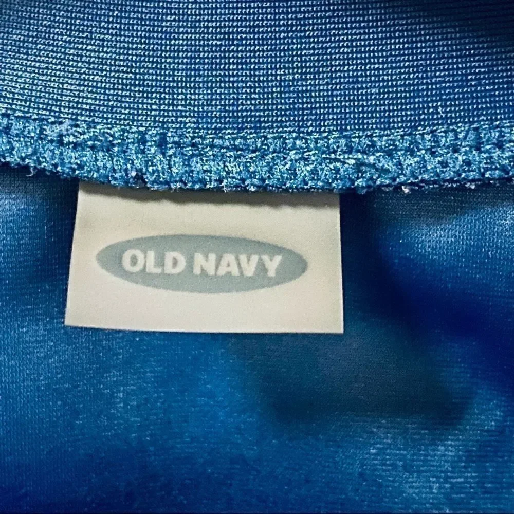 Old Navy navy blue long sleeve rashguard California palm tree design swim shirt